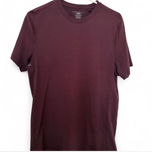 Perry Ellis | Shirts | Burgundy Perry Ellis Short Sleeve Crew Neck T ...